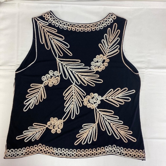 Vintage Embroidered Flowy Tank Top Blouse - Picture 5 of 9